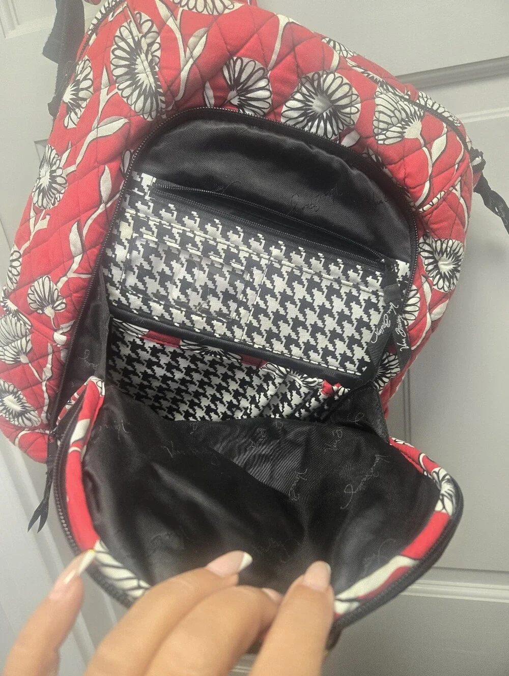 Vera Bradley Red Floral Quilted Backpack